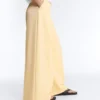 Pantaloni largi din piqué cu bumbac Pantaloni largi din piqué cu bumbac