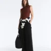 Pantaloni lungi cu croi larg, din modal Soft Touch și cu pliuri Pantaloni lungi cu croi larg, din modal Soft Touch și cu pliuri