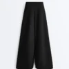 Pantaloni lungi cu croi larg, din modal Soft Touch și cu pliuri Pantaloni lungi cu croi larg, din modal Soft Touch și cu pliuri