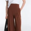 Pantaloni lungi din modal Soft Touch, cu detaliu plisat Pantaloni lungi din modal Soft Touch, cu detaliu plisat