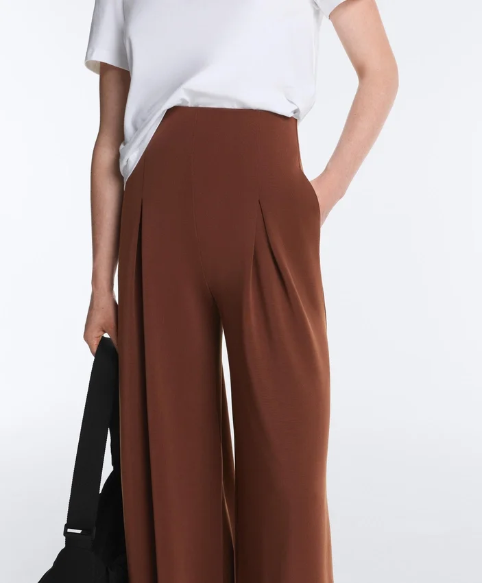 Pantaloni lungi din modal Soft Touch, cu detaliu plisat Pantaloni lungi din modal Soft Touch, cu detaliu plisat