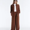 Pantaloni lungi din modal Soft Touch, cu detaliu plisat Pantaloni lungi din modal Soft Touch, cu detaliu plisat