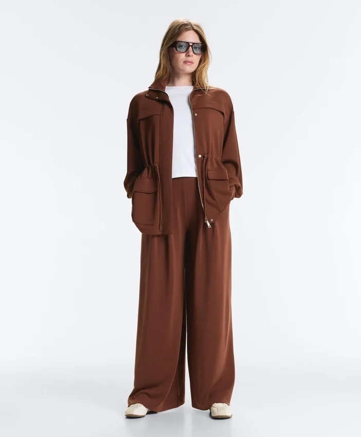 Pantaloni lungi din modal Soft Touch, cu detaliu plisat Pantaloni lungi din modal Soft Touch, cu detaliu plisat