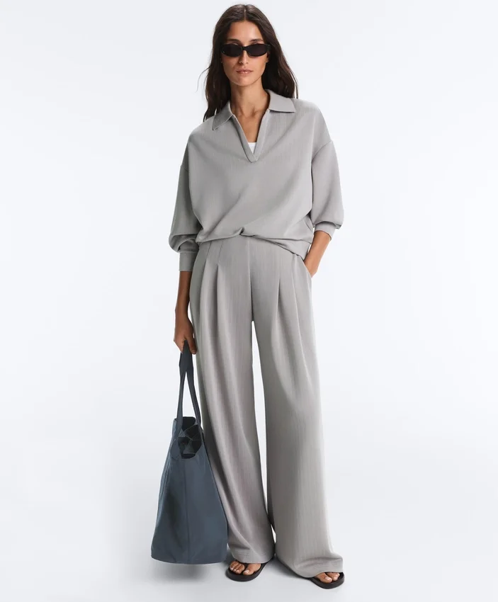 Pantaloni lungi plisați din modal Soft Touch Pantaloni lungi plisați din modal Soft Touch