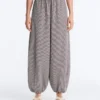 Pantaloni maxi bloomer din amestec de lyocell cu imprimeu în carouri Pantaloni maxi bloomer din amestec de lyocell cu imprimeu în carouri