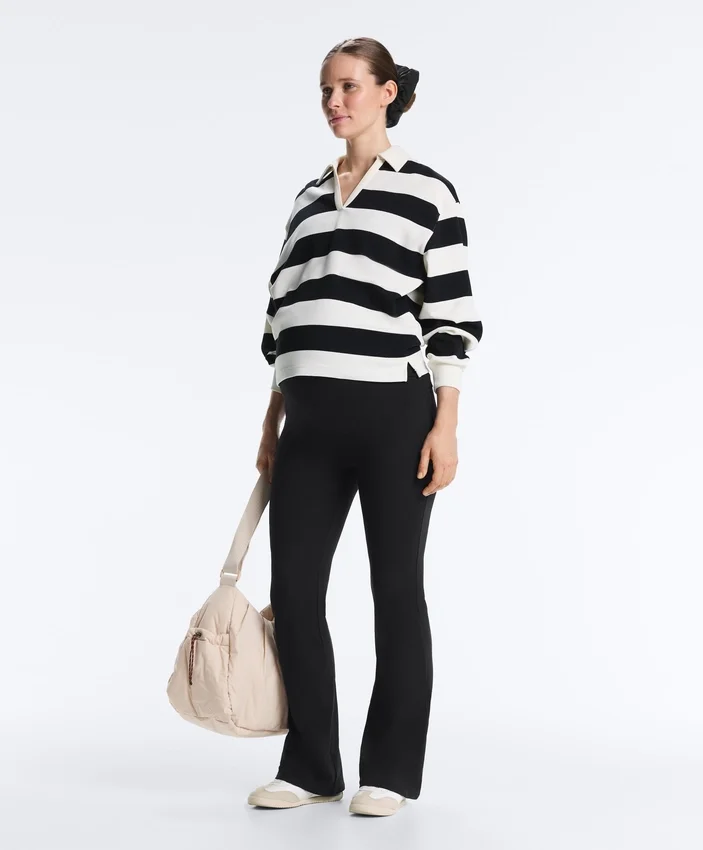 Pantaloni pentru gravide Comfortlux 80 cm, cu croi evazat Pantaloni pentru gravide Comfortlux 80 cm, cu croi evazat