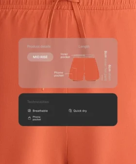 Pantaloni scurți 2-în-1 cu talie medie și textură Light Touch