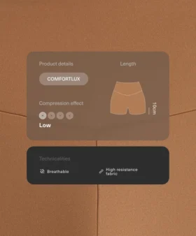 Pantaloni scurți Comfortlux cu talie înaltă de 10 cm