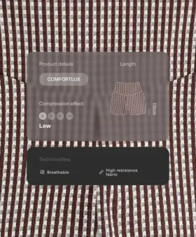 Pantaloni scurți Comfortlux cu talie înaltă de 10 cm, cu imprimeu în carouri