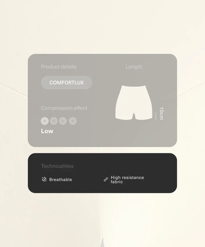 Pantaloni scurți Comfortlux cu talie înaltă de 10 cm și detalii ajurate Pantaloni scurți Comfortlux cu talie înaltă de 10 cm și detalii ajurate