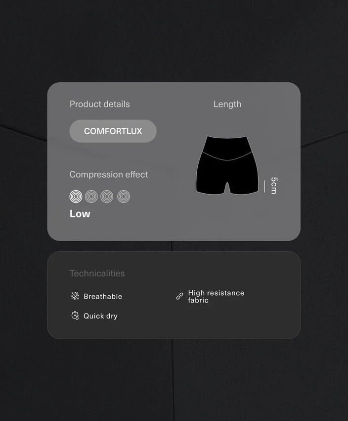 Pantaloni scurți Comfortlux cu talie înaltă de 5 cm Pantaloni scurți Comfortlux cu talie înaltă de 5 cm