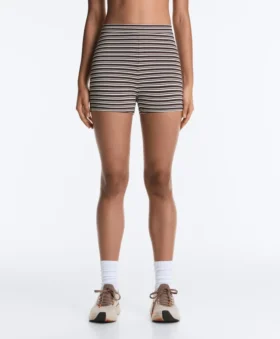 Pantaloni scurți Comfortlux cu talie înaltă de 5 cm, cu dungi