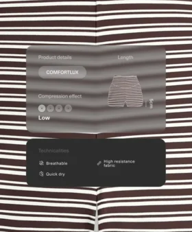 Pantaloni scurți Comfortlux cu talie înaltă de 5 cm, cu dungi