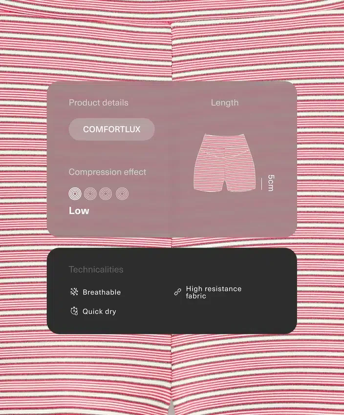 Pantaloni scurți Comfortlux cu talie înaltă de 5 cm, cu dungi Pantaloni scurți Comfortlux cu talie înaltă de 5 cm, cu dungi