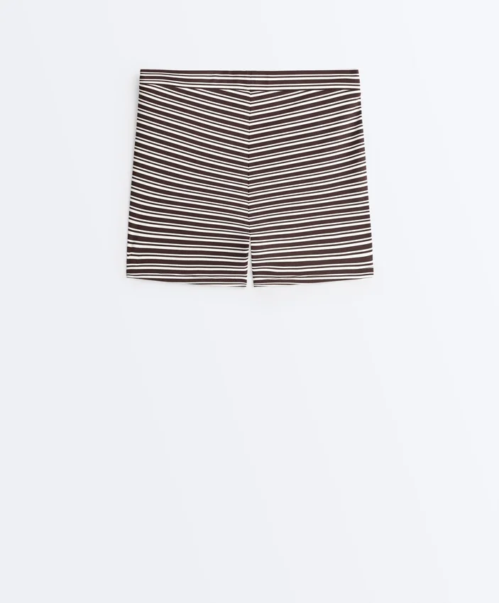 Pantaloni scurți Comfortlux cu talie înaltă de 5 cm, cu dungi Pantaloni scurți Comfortlux cu talie înaltă de 5 cm, cu dungi