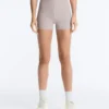 Pantaloni scurți cu talie înaltă, Compressive, de 10 cm, cu contrast Pantaloni scurți cu talie înaltă, Compressive, de 10 cm, cu contrast
