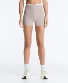 Pantaloni scurți cu talie înaltă, Compressive, de 10 cm, cu contrast