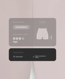 Pantaloni scurți cu talie înaltă, Compressive, de 10 cm, cu contrast