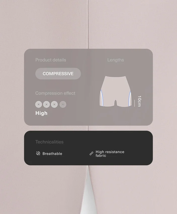Pantaloni scurți cu talie înaltă, Compressive, de 10 cm, cu contrast Pantaloni scurți cu talie înaltă, Compressive, de 10 cm, cu contrast