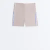 Pantaloni scurți cu talie înaltă, Compressive, de 10 cm, cu contrast Pantaloni scurți cu talie înaltă, Compressive, de 10 cm, cu contrast
