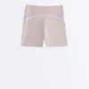 Pantaloni scurți cu talie înaltă, Compressive, de 10 cm, cu contrast Pantaloni scurți cu talie înaltă, Compressive, de 10 cm, cu contrast