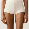 Pantaloni scurți de bikini cu talie înaltă din croșetat cu textură cu bule Pantaloni scurți de bikini cu talie înaltă din croșetat cu textură cu bule