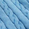 Pantaloni scurți din tricot spălat cu model împletit Pantaloni scurți din tricot spălat cu model împletit