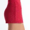 Pantaloni scurți din tricot spălat cu model împletit Pantaloni scurți din tricot spălat cu model împletit