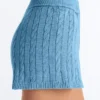 Pantaloni scurți din tricot spălat cu model împletit Pantaloni scurți din tricot spălat cu model împletit