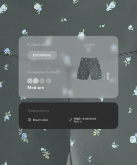 Pantaloni scurți Evermove cu talie înaltă de 10 cm și imprimeu floral