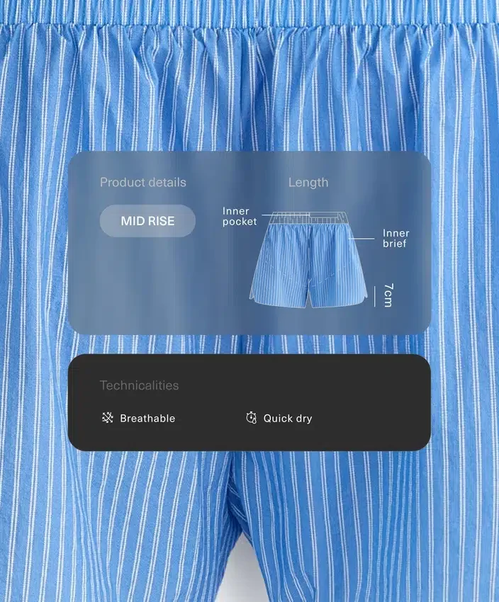 Pantaloni scurți tehnici cu dungi Pantaloni scurți tehnici cu dungi