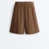 Pantaloni scurți tip bermuda din 100% bumbac Pantaloni scurți tip bermuda din 100% bumbac