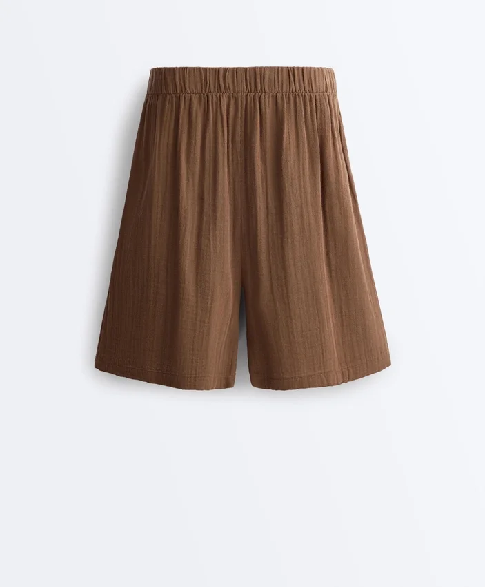 Pantaloni scurți tip bermuda din 100% bumbac Pantaloni scurți tip bermuda din 100% bumbac