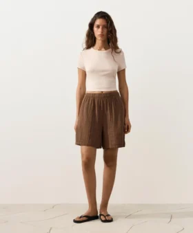 Pantaloni scurți tip bermuda din 100% bumbac Pantaloni scurți tip bermuda din 100% bumbac