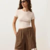 Pantaloni scurți tip bermuda din 100% bumbac Pantaloni scurți tip bermuda din 100% bumbac