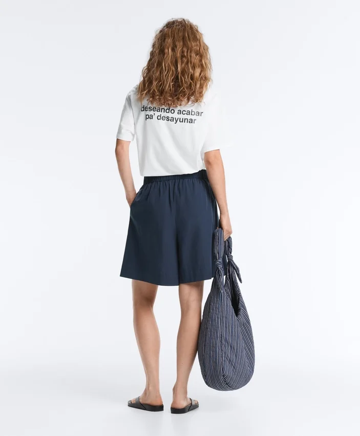 Pantaloni scurți tip bermuda din 100% bumbac Pantaloni scurți tip bermuda din 100% bumbac