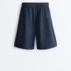 Pantaloni scurți tip bermuda din 100% bumbac Pantaloni scurți tip bermuda din 100% bumbac