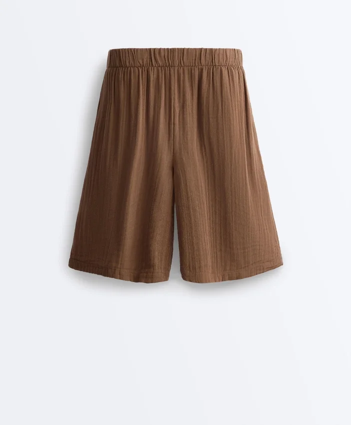 Pantaloni scurți tip bermuda din 100% bumbac Pantaloni scurți tip bermuda din 100% bumbac