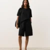 Pantaloni scurți tip bermuda midi din 100% in Pantaloni scurți tip bermuda midi din 100% in