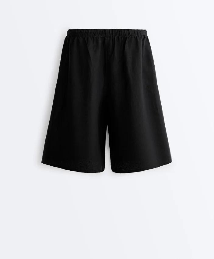 Pantaloni scurți tip bermuda midi din 100% in Pantaloni scurți tip bermuda midi din 100% in