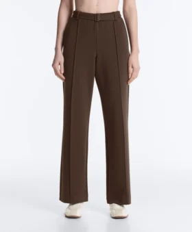 Pantaloni slim din piqué cu talie joasă, din bumbac