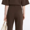 Pantaloni slim din piqué cu talie joasă, din bumbac Pantaloni slim din piqué cu talie joasă, din bumbac