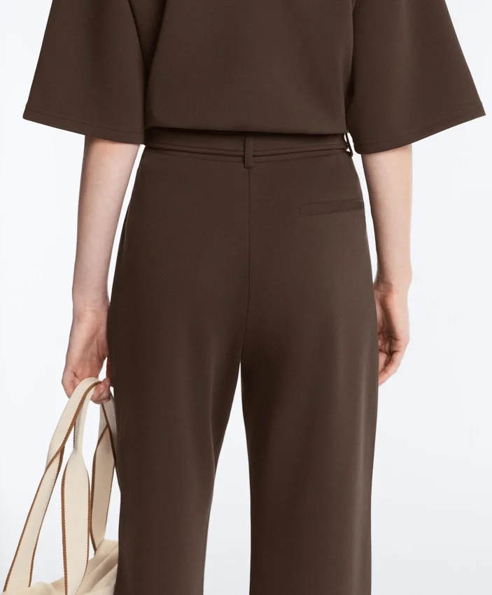 Pantaloni slim din piqué cu talie joasă, din bumbac Pantaloni slim din piqué cu talie joasă, din bumbac