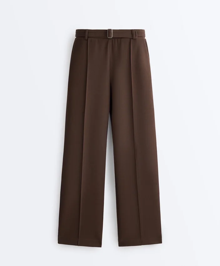 Pantaloni slim din piqué cu talie joasă, din bumbac Pantaloni slim din piqué cu talie joasă, din bumbac