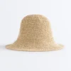 Pălărie tip bucket împletită cu efect de rafie Pălărie tip bucket împletită cu efect de rafie
