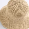 Pălărie tip bucket împletită cu efect de rafie Pălărie tip bucket împletită cu efect de rafie