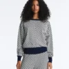 Pulover din tricot cu dungi diagonale Pulover din tricot cu dungi diagonale