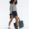 Pulover din tricot cu dungi diagonale Pulover din tricot cu dungi diagonale