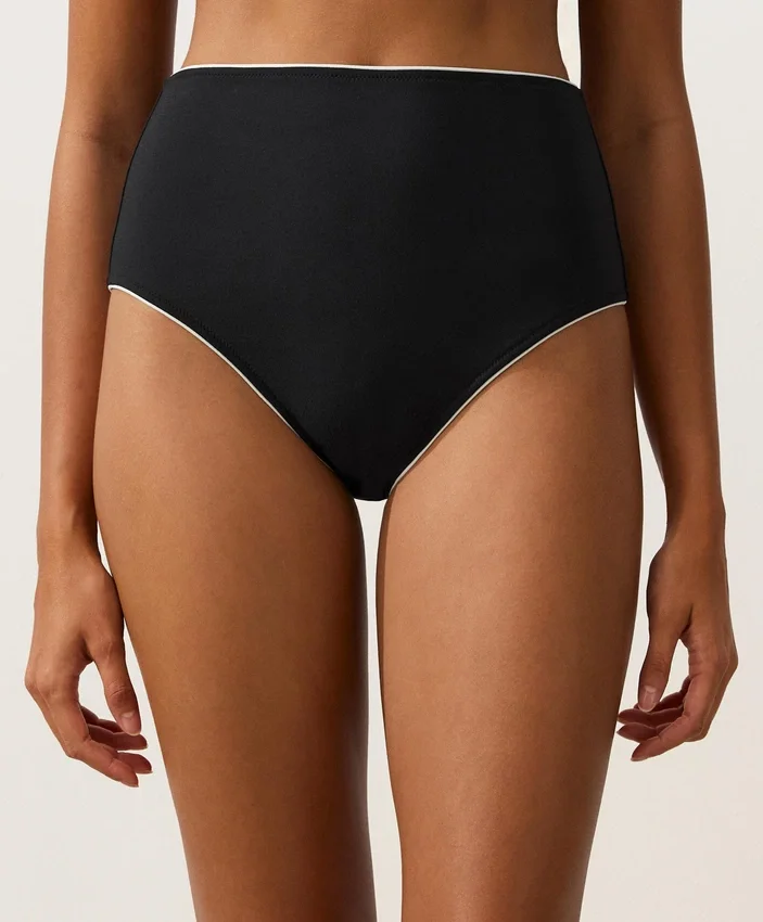 Slip de bikinis cu talie înaltă și bordură Slip de bikinis cu talie înaltă și bordură
