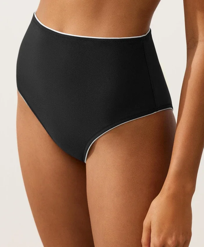 Slip de bikinis cu talie înaltă și bordură Slip de bikinis cu talie înaltă și bordură